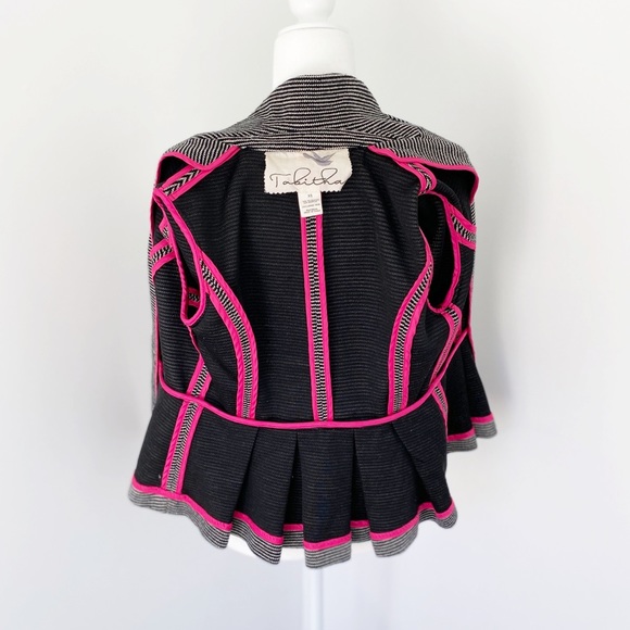 Tabitha Stripe 3/4 Sleeve Pleated Blazer Size XS - Picture 7 of 8